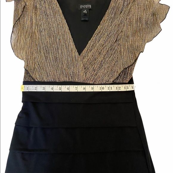 ENFOCUS Studio Metallic Top Deep V Tier Dress 8 - Picture 8 of 10